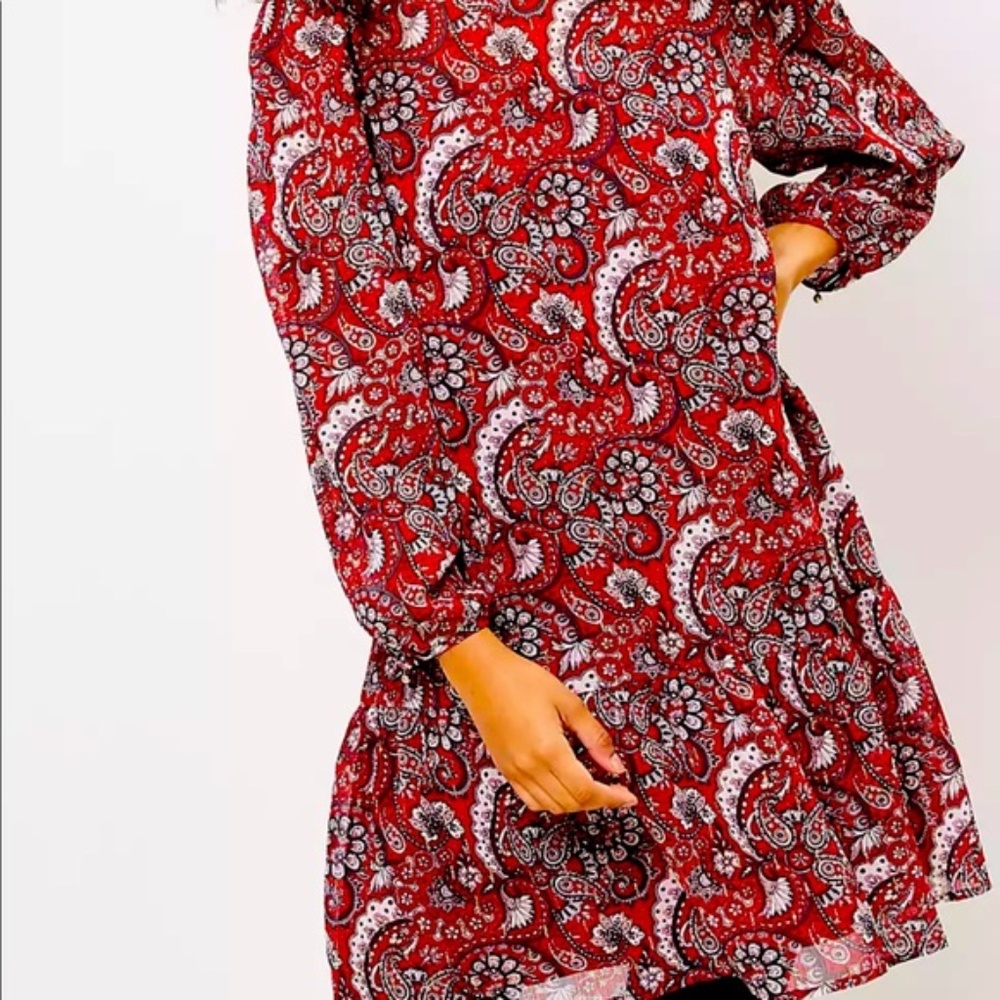 Shimmer Paisley Flounce Dress NWT Size XS - Picture 2 of 6